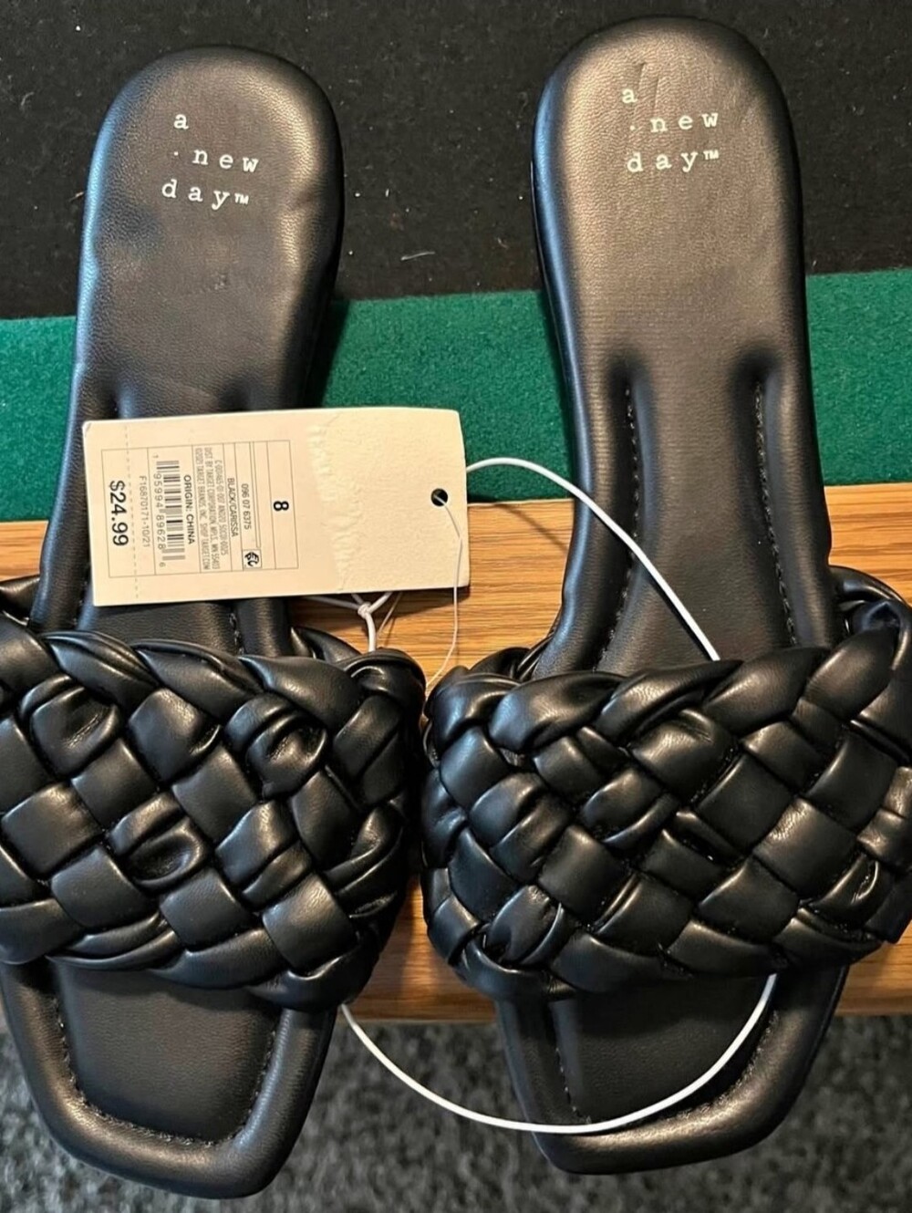 NWT Target/a new day Braided Black Slide Sandals- Size 8